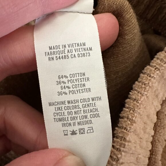 *flaw Aerie Ribbed Tan Flare Pull On Pants Women's size Medium Tall Long MT - Picture 4 of 8